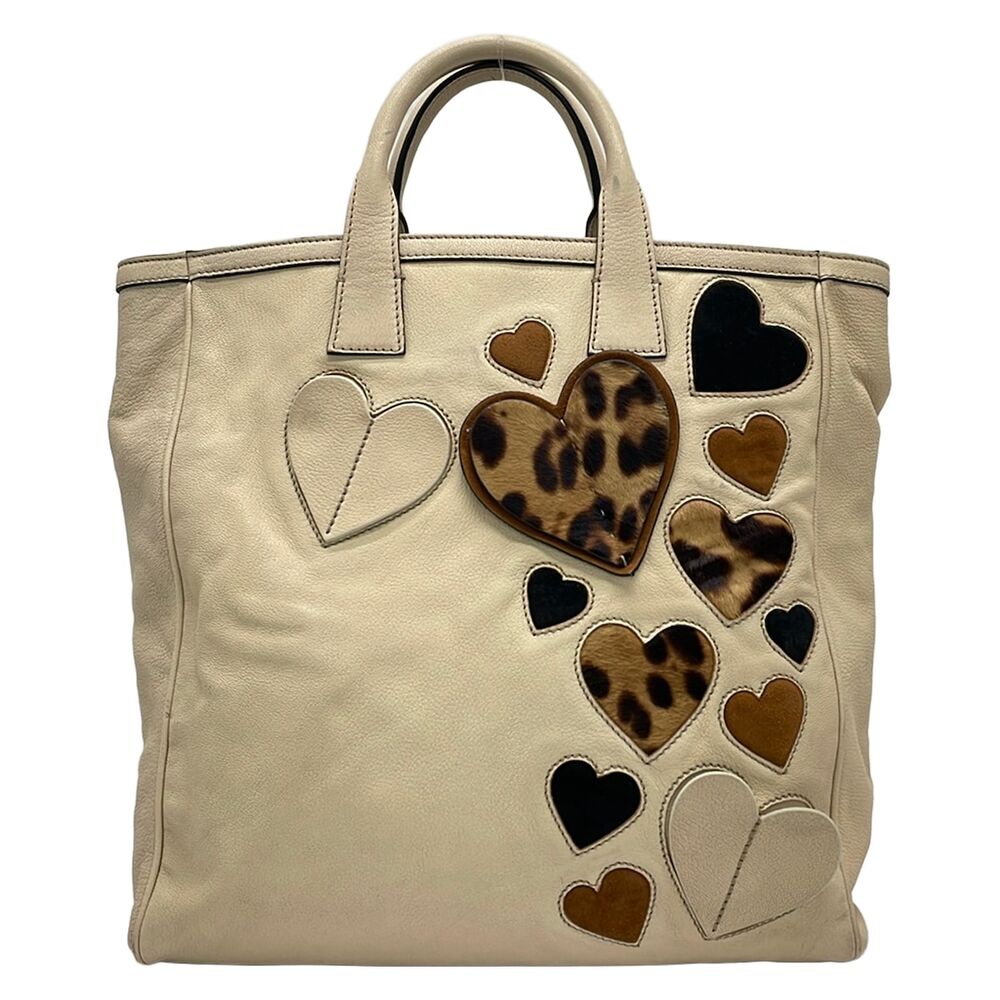 Dolce & Gabbana DOLCE&GABBANA Tote Bag Beige Brown Multi Leather Unborn Calf